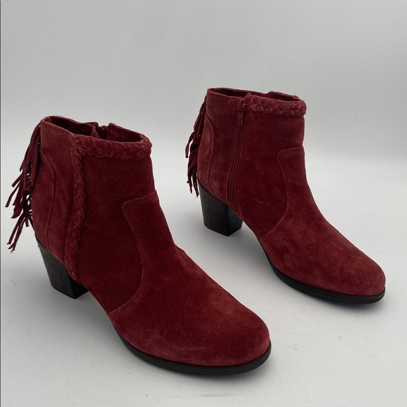 Matisse Red Suede Ankle Booties Fringe details women 9.5M casual festival boho - Picture 14 of 14